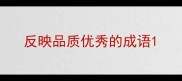 反映品质优秀的成语