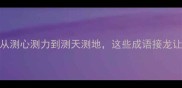 测字技巧大公开从测心测力到测天测地这些成语接龙让你秒变语言高手