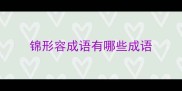 锦形容成语有哪些成语