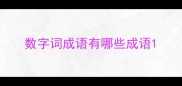 数字词成语有哪些成语