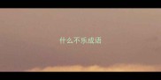 什么不乐成语