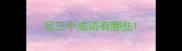写三个成语有哪些