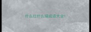 什么红什么绿成语大全