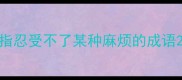 指忍受不了某种麻烦的成语