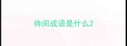 待闺成语是什么