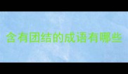 含有团结的成语有哪些