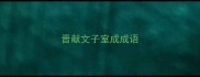 晋献文子室成成语
