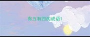 有五有四的成语