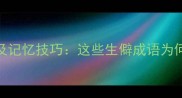 不好读的成语推荐及记忆技巧这些生僻成语为何总让人望而生畏