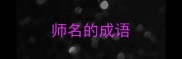 师名的成语