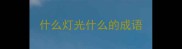 什么灯光什么的成语