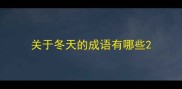 关于冬天的成语有哪些