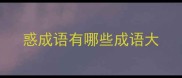 惑成语有哪些成语大