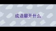 成语眉开什么