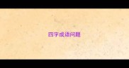 四字成语问题