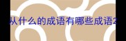 从什么的成语有哪些成语