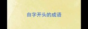 自字开头的成语
