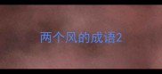 两个风的成语