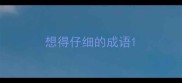 想得仔细的成语