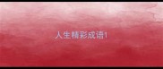 人生精彩成语