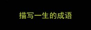 描写一生的成语