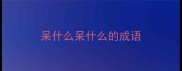呆什么呆什么的成语
