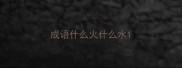 成语什么火什么水