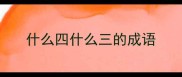 什么四什么三的成语