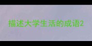 描述大学生活的成语