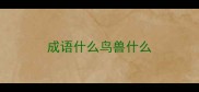 成语什么鸟兽什么