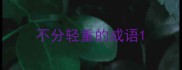 不分轻重的成语