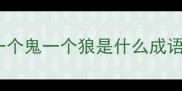 一个鬼一个狼是什么成语