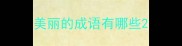 美丽的成语有哪些