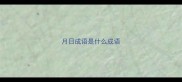 月日成语是什么成语
