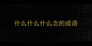 什么什么什么念的成语