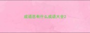 成语恶有什么成语大全