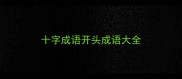 十字成语开头成语大全