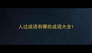 人过成语有哪些成语大全