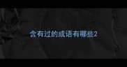 含有过的成语有哪些