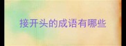 接开头的成语有哪些