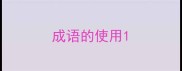 成语的使用
