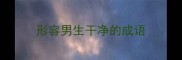 形容男生干净的成语