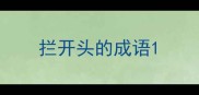 拦开头的成语