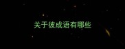 关于彼成语有哪些