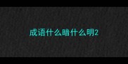 成语什么暗什么明