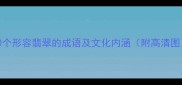 10个形容翡翠的成语及文化内涵附高清图