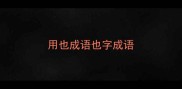 用也成语也字成语