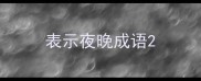 表示夜晚成语
