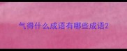 气得什么成语有哪些成语