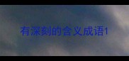 有深刻的含义成语
